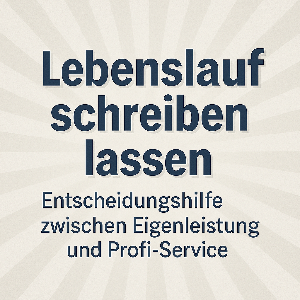 Lebenslauf schreiben lassen – Entscheidungshilfe zwischen Eigenleistung und Profi-Service